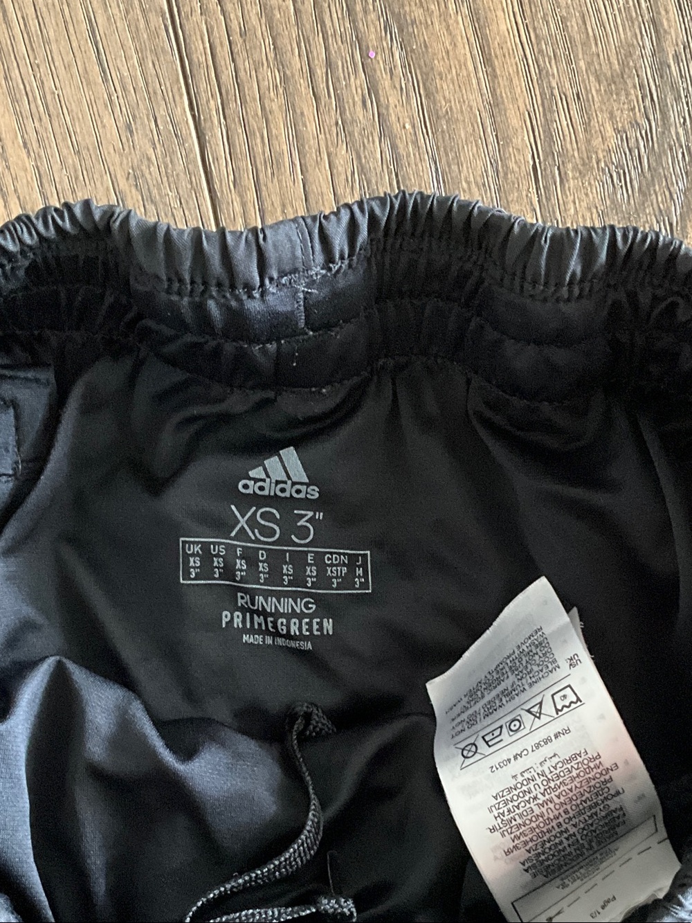 adidas Black Athletic Shorts with White Piping - Picture 2 of 3